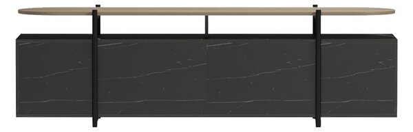 Έπιπλο τηλεόρασης Medousa, Μαύρο, 35.5x160x50 cm
