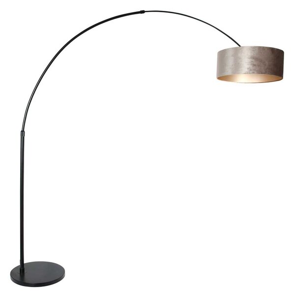 Steinhauer Φωτιστικό δαπέδου Arc Sparkled Light μαύρο / ασημί, Μαύρο, Σαλόνι / τραπεζαρία, Μέταλλο, σύγχρονο