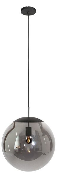 Steinhauer Κρεμαστό φωτιστικό Bollique, μαύρο, Ø 40 cm, γυαλί, 1-φωτεινός, σφαίρα, ρυθμιζόμενος, Μαύρο, Σαλόνι / τραπεζαρία, Γυαλί, Σφαίρα