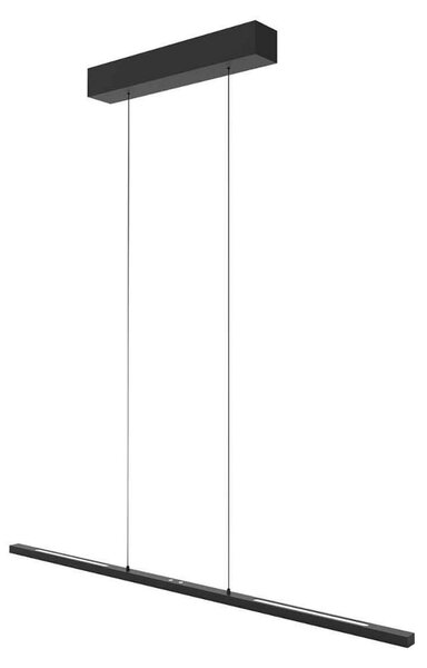 Steinhauer LED κρεμαστό φωτιστικό Bande, πάνω/κάτω, μαύρο, 120 cm, CCT, dimmer, ρυθμιζόμενος, Μαύρο, Σαλόνι / τραπεζαρία, Μέταλλο, σύγχρονο