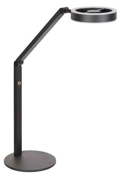 Steinhauer LED επιτραπέζια λάμπα Ringlux, μαύρη, μέταλλο, ρυθμιζόμενη, ρυθμιζόμενος, Μαύρο, Σαλόνι / τραπεζαρία, Μέταλλο, σύγχρονο