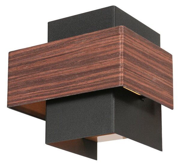 Steinhauer LED απλίκι τοίχου Muro 3367, εμφάνιση ξύλου, up/down, G9, 2.700 K, ρυθμιζόμενος, Ξύλου, Σαλόνι / τραπεζαρία, Μέταλλο, σύγχρονο, Πρίζα τοίχου πάνω/κάτω