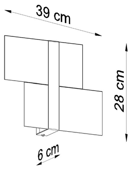 Φωτιστικό τοίχου Massimo, Χρώμιο, 39x6x28 cm
