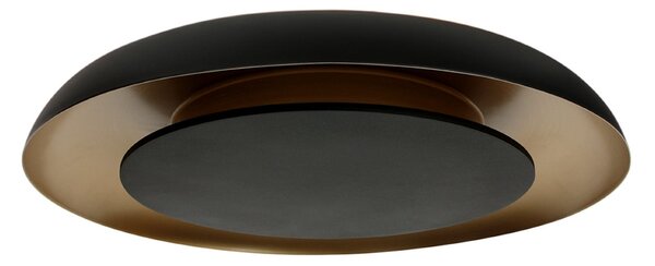 Steinhauer LED φωτιστικό οροφής Golden Veil, μαύρο/χρυσό, ρυθμιζόμενο, μέταλλο, ρυθμιζόμενος, Μαύρο, Σαλόνι / τραπεζαρία, Μέταλλο, σύγχρονο