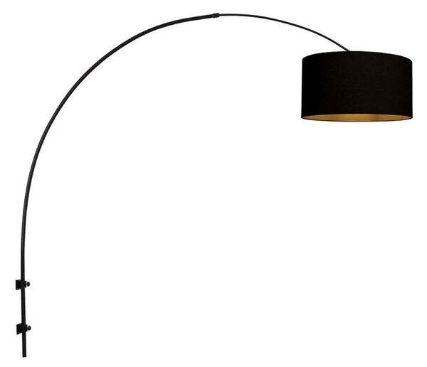 Steinhauer Φωτιστικό τοίχου Sparkled Light μαύρο/μαύρο-χρυσό Προεξοχή 175, ρυθμιζόμενος, Μαύρο, Σαλόνι / τραπεζαρία, Μέταλλο, σύγχρονο