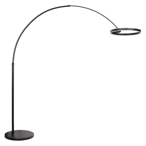 Steinhauer LED φωτιστικό τόξου Ringlux, μαύρο, μέταλλο, CCT, ρυθμιστής έντασης φωτισμού, ρυθμιζόμενος, Μαύρο, Σαλόνι / τραπεζαρία, Μέταλλο, σύγχρονο