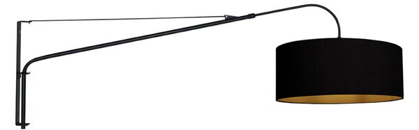 Steinhauer Υφασμάτινο φωτιστικό τοίχου Elegant Classy μαύρο/χρυσό, ρυθμιζόμενος, Μαύρο, Σαλόνι / τραπεζαρία, Μέταλλο, σύγχρονο