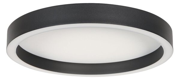 Steinhauer LED οροφής Ringlux, μαύρο, Ø 30 cm, μέταλλο, 2.700 K, ρυθμιζόμενος, Μαύρο, Σαλόνι / τραπεζαρία, Μέταλλο, σύγχρονο