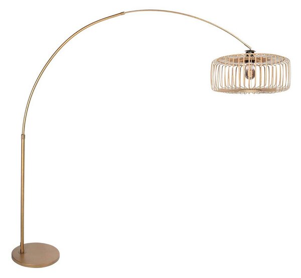 Steinhauer Φωτιστικό δαπέδου Sparkled Light μπρονζέ/καφέ, 240 cm, ξύλο, ρυθμιζόμενος, Μπρούτζινο / Αντικέ ορείχαλκου, Σαλόνι / τραπεζαρία, Μέταλλο, σύγχρονο