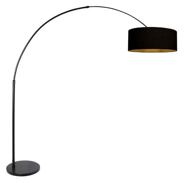 Steinhauer Φωτιστικό δαπέδου Sparkled Light μαύρο/μαύρο-χρυσό, 240 cm, ρυθμιζόμενος, Μαύρο, Σαλόνι / τραπεζαρία, Μέταλλο, σύγχρονο, Επιτραπέζια σκιά