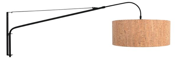 Steinhauer Υφασμάτινο φωτιστικό τοίχου Elegant Classy μαύρο/καφέ, μέταλλο/φελλός, ρυθμιζόμενος, Μαύρο, Σαλόνι / τραπεζαρία, Μέταλλο, σύγχρονο
