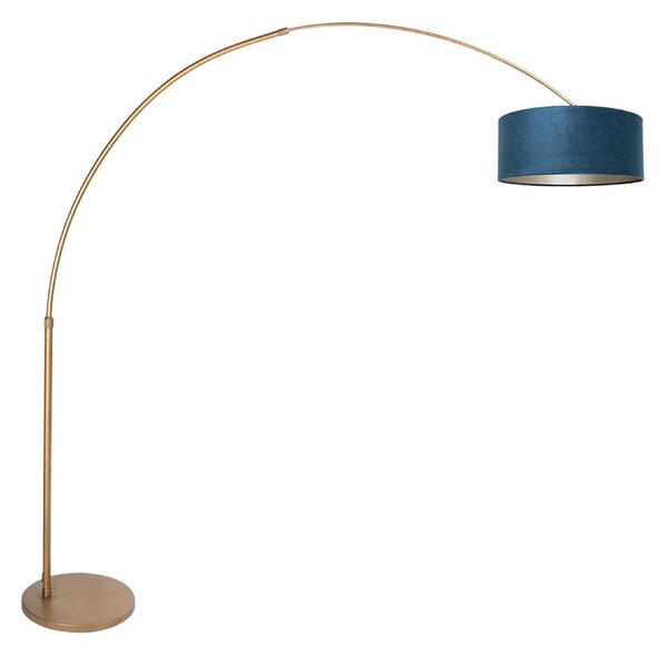 Steinhauer Φωτιστικό δαπέδου Sparkled Light μπρονζέ/μπλε, 240 cm, βελούδο, ρυθμιζόμενος, Μπρούτζινο / Αντικέ ορείχαλκου, Σαλόνι / τραπεζαρία, Μέταλλο, σύγχρονο