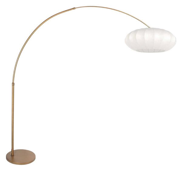Steinhauer Φωτιστικό δαπέδου Sparkled Light μπρονζέ/λευκό, 240 cm, μετάξι, ρυθμιζόμενος, Μπρούτζινο / Αντικέ ορείχαλκου, Σαλόνι / τραπεζαρία, Μέταλλο, σύγχρονο