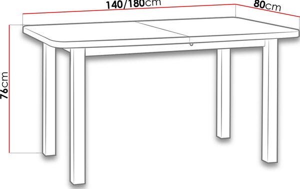 Επεκτεινόμενο τραπέζι Venus II - Karudi - 140.00Χ80.00Χ76.00cm