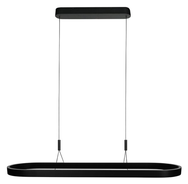 Steinhauer Κρεμαστή λάμπα LED Mykty, μαύρη, μήκος 120 cm, μέταλλο, 2 φώτα., ρυθμιζόμενος, Μαύρο, Σαλόνι / τραπεζαρία, Μέταλλο, σύγχρονο
