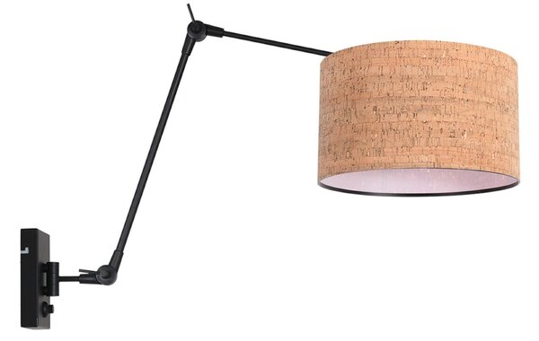 Steinhauer Φωτιστικό τοίχου Prestige Chic μαύρο/καφέ, έκταση 90 cm, φελλός, ρυθμιζόμενος, Μαύρο, Σαλόνι / τραπεζαρία, Μέταλλο