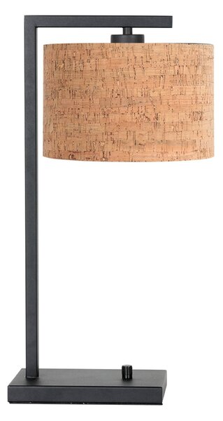Steinhauer Επιτραπέζιο φωτιστικό Stang, μαύρο/καφέ, ύψος 51 cm, φελλός, Μαύρο, Σαλόνι / τραπεζαρία, Μέταλλο, σύγχρονο