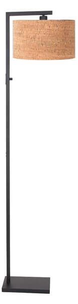 Steinhauer Φωτιστικό δαπέδου Stang, μαύρο/καφέ, ύψος 160 cm, φελλός, Μαύρο, Σαλόνι / τραπεζαρία, Μέταλλο, σύγχρονο