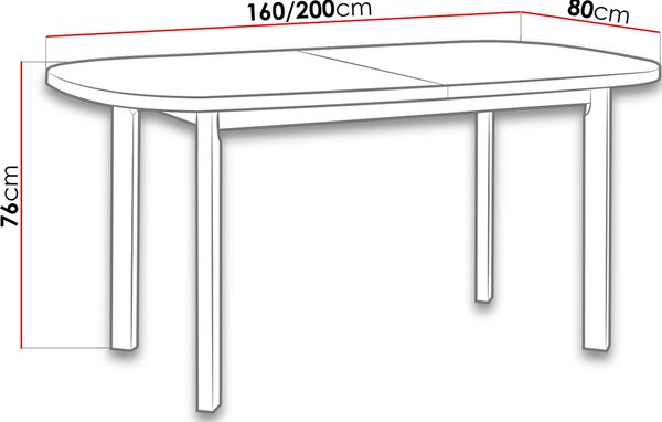 Επεκτεινόμενο τραπέζι Venus I P - Sonoma - 140.00Χ80.00Χ76.00cm