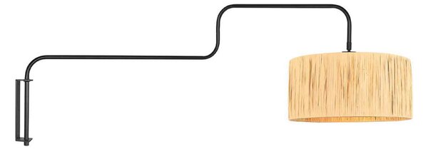 Steinhauer Φωτιστικό τοίχου Bloeba, μαύρο/καφέ, έκταση 140 cm, θαλάσσιο χόρτο, Μαύρο, Σαλόνι / τραπεζαρία, Μέταλλο, σύγχρονο