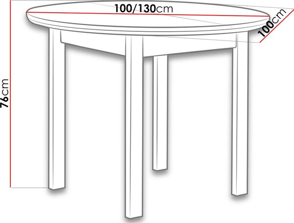 Επεκτεινόμενο τραπέζι Tia I - Karudi - 100.00Χ100.00Χ76.00cm