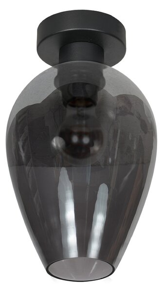 Mexlite Αποφρακτικό φως Bloeba, μαύρο/γκρι καπνιστό, Ø 22 cm, γυάλινη σταγόνα, ρυθμιζόμενος, Γκρι, Σαλόνι / τραπεζαρία, Γυαλί