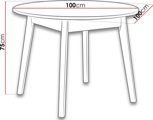 Τραπέζι Anslo III - Leuko - 100.00Χ100.00Χ75.00cm