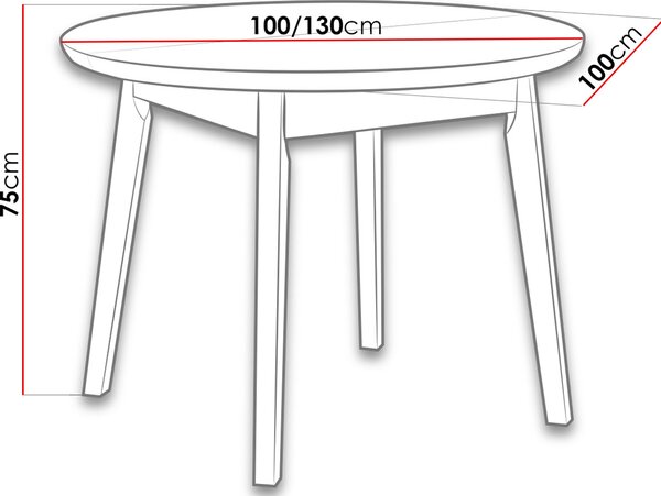 Επεκτεινόμενο τραπέζι Anslo IV - Leuko-Mauro - 100.00Χ100.00Χ75.00cm