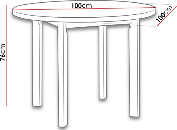 Τραπέζι Tia II - Leuko - 100.00Χ100.00Χ76.00cm