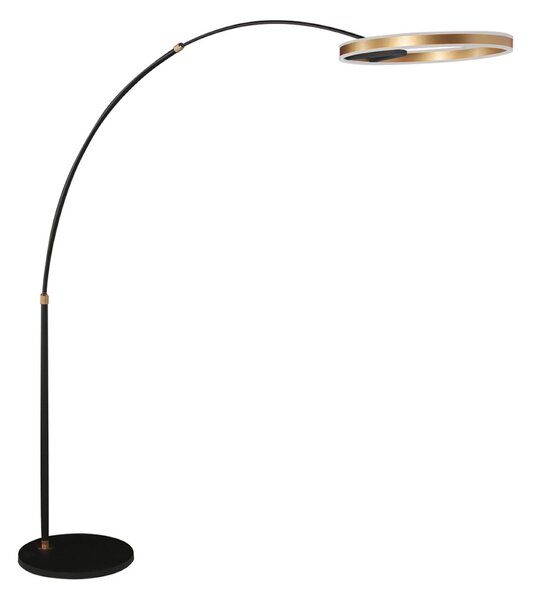 Steinhauer Φωτιστικό LED Ringlux, μαύρο/χρυσό, μέταλλο, CCT, ρυθμιστής έντασης φωτισμού, ρυθμιζόμενος, Μαύρο, Σαλόνι / τραπεζαρία, Μέταλλο, σύγχρονο