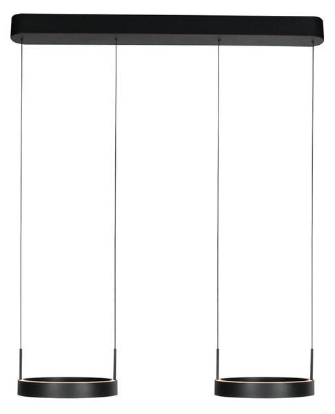 Steinhauer Κρεμαστή λάμπα LED Mykty, μαύρη, μήκος 95 cm, μέταλλο, 4 φτερά., ρυθμιζόμενος, Μαύρο, Σαλόνι / τραπεζαρία, Μέταλλο, σύγχρονο
