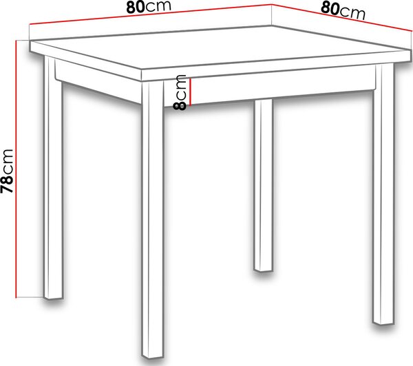 Τραπέζι Min IX - Sonoma - 80.00Χ80.00Χ78.00cm