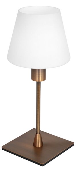 Steinhauer Επιτραπέζιο φωτιστικό Ancilla, χάλκινο, ύψος 33 cm, μέταλλο, γυαλί, E14, Λευκό, Σαλόνι / τραπεζαρία, Γυαλί