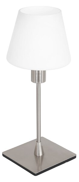 Steinhauer Επιτραπέζιο φωτιστικό Ancilla, ατσάλι, ύψος 33 cm, μέταλλο, γυαλί, E14, Λευκό, Σαλόνι / τραπεζαρία, Γυαλί