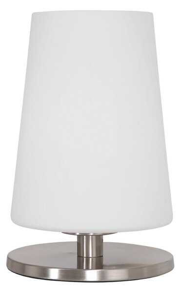 Steinhauer Επιτραπέζια λάμπα Ancilla, ατσάλι, ύψος 26 cm, μέταλλο, γυαλί, E27, Λευκό, Σαλόνι / τραπεζαρία, Γυαλί