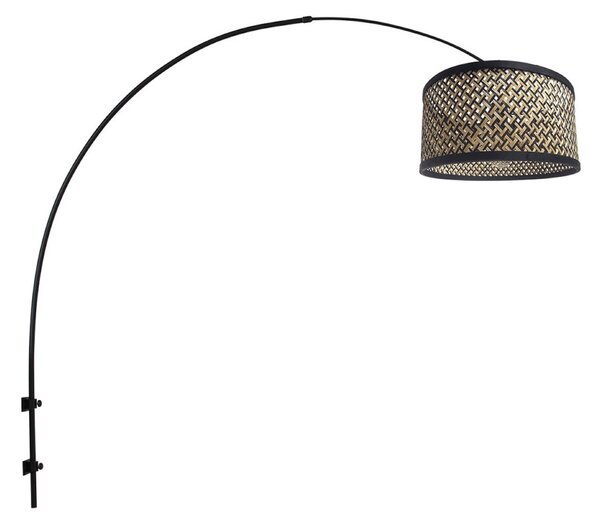 Steinhauer Φωτιστικό τοίχου Sparkled Light, μαύρο/πλέγμα μαύρο-ξύλο, Μαύρο, Σαλόνι / τραπεζαρία, Μέταλλο