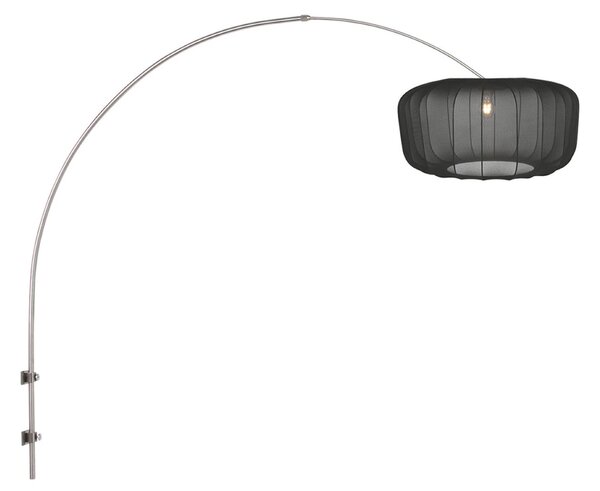 Steinhauer Φωτιστικό τοίχου Sparkled Light 4403ST, ατσάλι/μαύρο νάιλον, E27, Μεταλλικό, Σαλόνι / τραπεζαρία, Μέταλλο, σύγχρονο