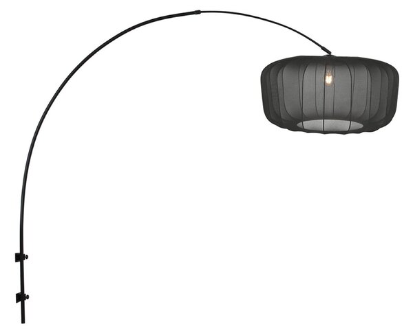 Steinhauer Φωτιστικό τοίχου Sparkled Light 4410ZW, μαύρο/μαύρο νάιλον, E27, Μαύρο, Σαλόνι / τραπεζαρία, Μέταλλο, σύγχρονο