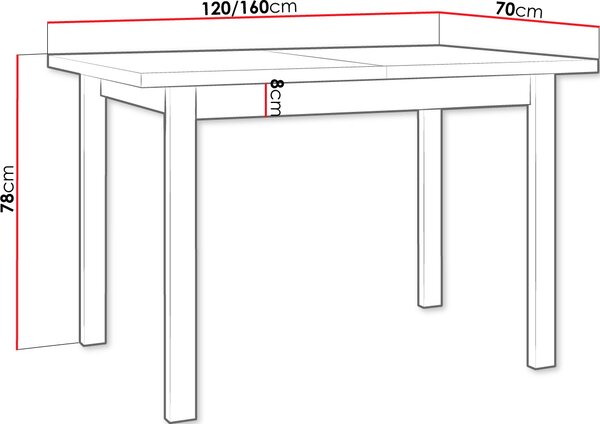 Επεκτεινόμενο τραπέζι Min X - Leuko - 120.00Χ70.00Χ78.00cm