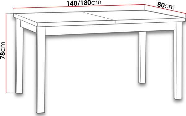 Επεκτεινόμενο τραπέζι Albion II - Leuko - Sonoma - 140.00Χ80.00Χ78.00cm