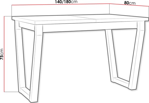 Επεκτεινόμενο τραπέζι Icon II - Sonoma - Mauro - 180.00Χ80.00Χ75.00cm