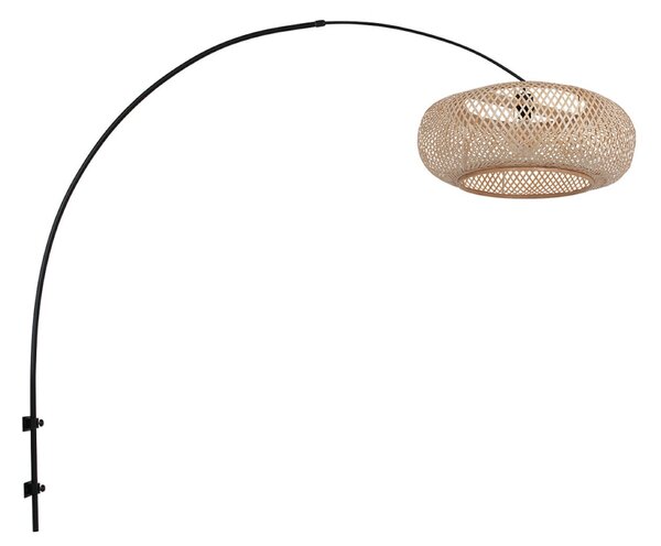 Steinhauer Φωτιστικό τοίχου Sparkled Light 4404ZW, μαύρο/φυσικό μπαμπού, E27, Μαύρο, Σαλόνι / τραπεζαρία, Μέταλλο