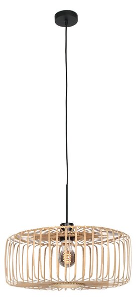 Steinhauer Κρεμαστό φωτιστικό Sparkled Light, μαύρο/φυσικό μπαμπού, Ø 40 cm, ρυθμιζόμενος, Ξύλου, Σαλόνι / τραπεζαρία, Μπαμπού