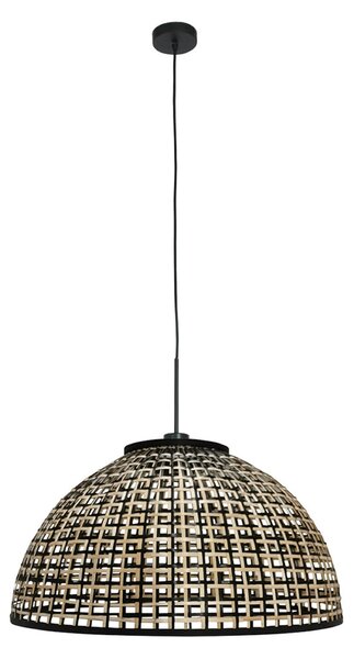 Steinhauer Κρεμαστό φωτιστικό Sparkled Light 4477ZW, πλέξη από μπαμπού, Ø 60 cm, ρυθμιζόμενος, Μαύρο, Σαλόνι / τραπεζαρία, Μπαμπού