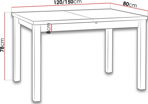 Επεκτεινόμενο τραπέζι Min V - Sonoma - 120.00Χ80.00Χ78.00cm