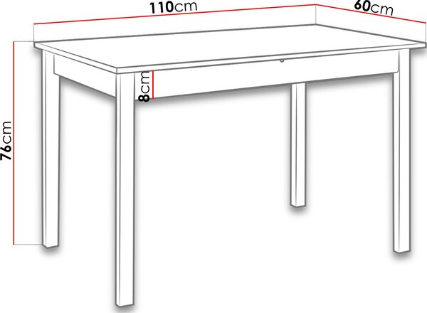 Τραπέζι Min II - Sonoma - 110.00Χ60.00Χ76.00cm