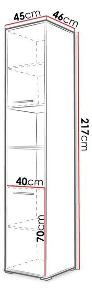 Ντουλάπα Concept Pro II - Leuko - 45.00Χ46.00Χ217.00cm