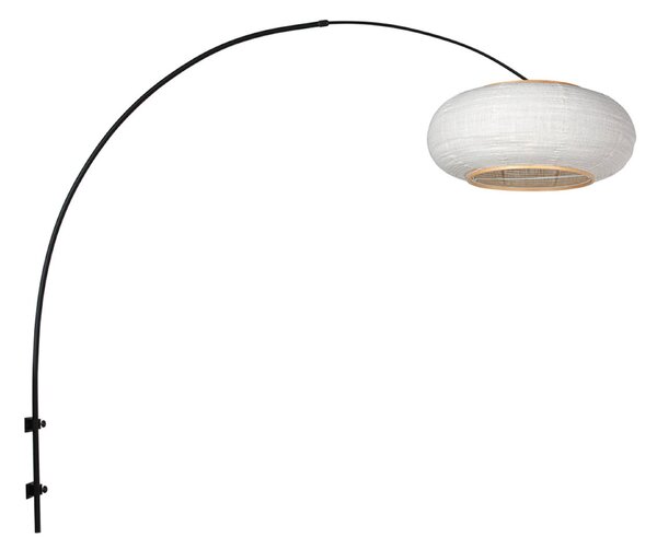 Steinhauer Φωτιστικό τοίχου Sparkled Light 4619ZW, μαύρο/λευκό λινό, Μαύρο, Σαλόνι / τραπεζαρία, Μέταλλο