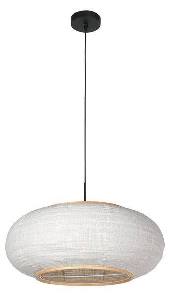 Steinhauer Φωτιστικό οροφής Sparkled Light, μαύρο/γκρι λινό, Ø 60 cm, Μαύρο, Σαλόνι / τραπεζαρία, Ύφασμα / Κλωστοϋφαντουργία