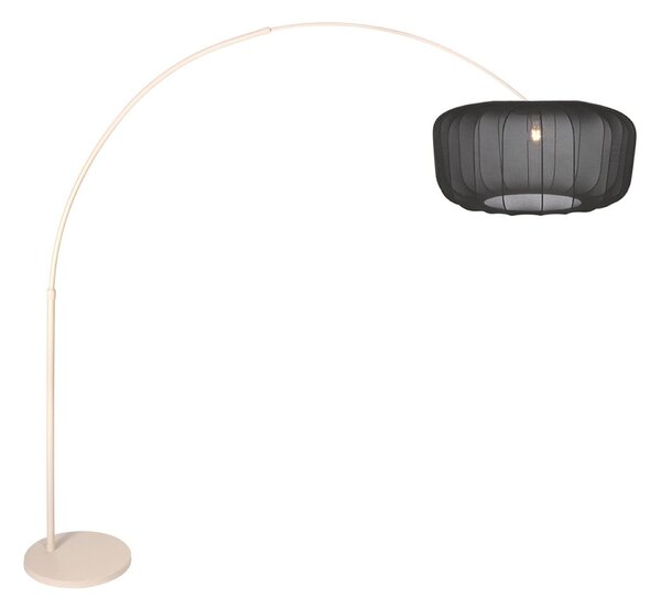 Steinhauer Καμπύλη λάμπα δαπέδου Sparkled Light κρεμ/μαύρο νάιλον, 240 cm, Μπεζ, Σαλόνι / τραπεζαρία, Μέταλλο, σύγχρονο